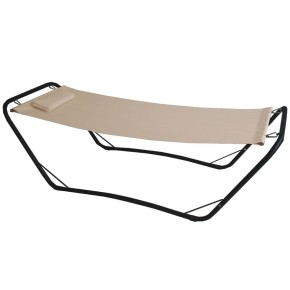 Amaca Struttura Acciaio Telo PVC Lettino Sole Giardino Cuscino Arredo Giardino
