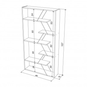 Mobile libreria divisoria bifacciale colore rovere, ingombro 84x22x157 cm 2