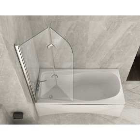 Box Vasca Doccia a Libro 6 mm Cristallo Sopravasca Pieghevole Bagno Parete Vetro 2