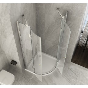 Box Doccia Tondo 80x80 90x90 cm 2 ante Battente Semi Circolare Vetro Cristallo 8 mm 2