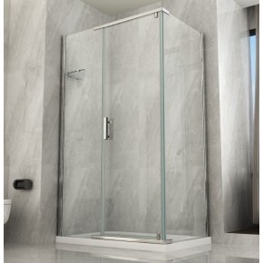 Box Cabina Doccia Anta Battente 70 80 90 100 120 140 Parete Fissa in Cristallo 8 mm 2