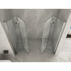 Box Doccia Nicchia 2 Ante a Libro 60 70 80 90 100 8 mm Parete in Cristallo Vetro
