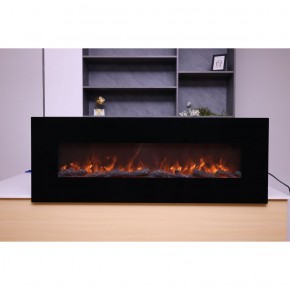 Camino Elettrico 150cm da Parete con Led Fiamma Finta Potenza Regolabile 2