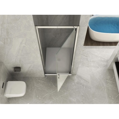 Box Doccia Nicchia 6 mm Vetro Opaco Anta Battente 65 70 75 80 Porta Parete