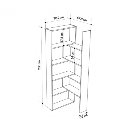 Libreria Estensibile Moderna Angolare Rovere | Bricoshop24