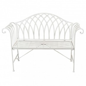 Panchina in Metallo Bianca da Esterno per Giardino | Bricoshop24