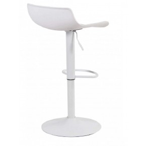 Sgabello Alto in Plastica Bianco da Bar con Schienale Design Moderno 2