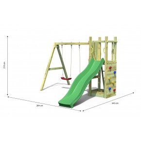 Parco Giochi Torretta per Bimbi da Giardino in Legno Scivolo Altalena 2