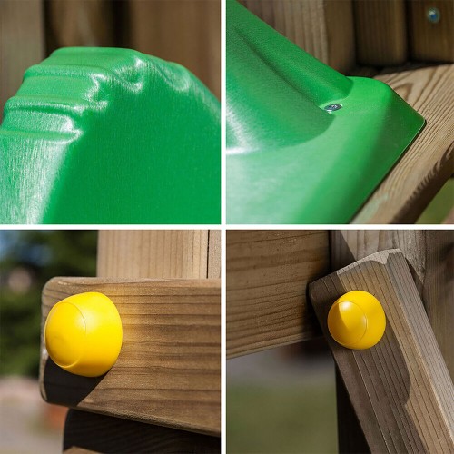 Parco Giochi in Legno da Giardino per Bambini Torretta Altalena Scivolo