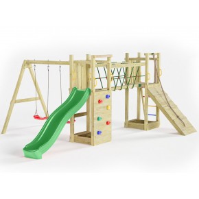 Parco Giochi Giardino per Bimbi Ponte Altalena Scivolo Arrampicata Legno