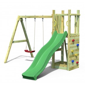 Parco Giochi Torretta per Bimbi da Giardino in Legno Scivolo Altalena