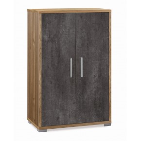 Armadio 2 Ante Ossido Noce Credenza Multiuso con Ripiani Mobile Camera