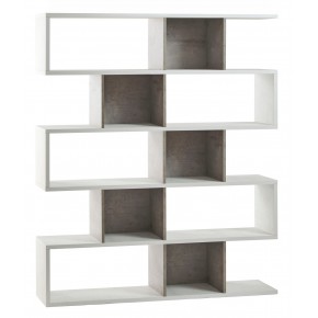 Libreria Modulare Cemento Bianco Giorno Moderna Mensole Scaffale Ufficio