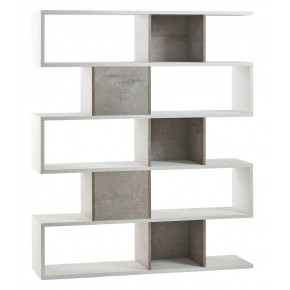 Libreria Modulare Cemento Bianco Giorno Moderna Mensole Scaffale Ufficio 2