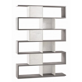 Libreria Modulare Geometrica Cemento Bianco Moderna Scaffale in Legno 2