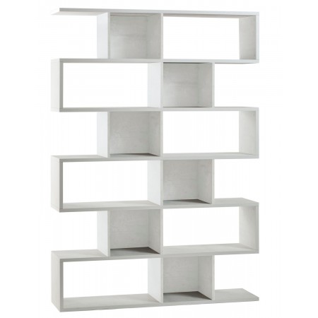 Libreria Modulare Geometrica Bianco in Legno Moderna Scaffale a Giorno
