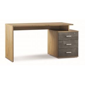 Scrivania 155 cm Noce Nero con Cassettiera Grande Ufficio Cameretta