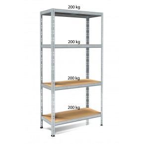 Scaffali in Metallo 4 Ripiani Legno 80x30 Scaffalatura Rinforzata Modulare