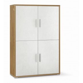Armadio Noce Bianco Mobile Credenza 4 Ante con Ripiani Ufficio Soggiorno