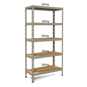 Scaffalatura in Metallo 5 Ripiani Legno 90x40 Modulare Scaffali Rinforzati
