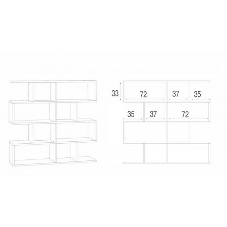 Libreria Modulare Giorno Cemento Moderna Mensole Scaffale Ufficio Studio