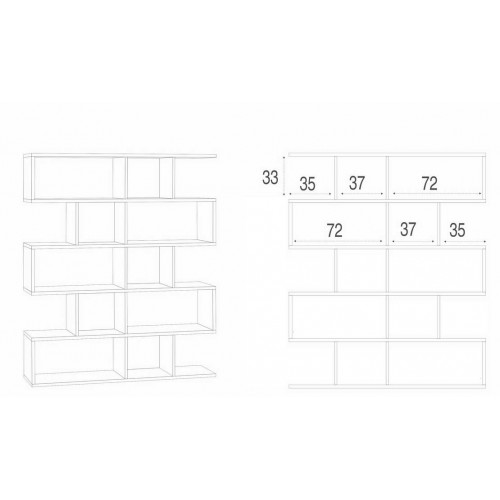 Libreria Modulare Bianco Cemento Giorno Moderna Mensole Scaffale Ufficio