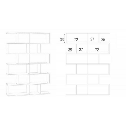 Libreria Modulare Geometrica Bianco in Legno Moderna Scaffale a Giorno