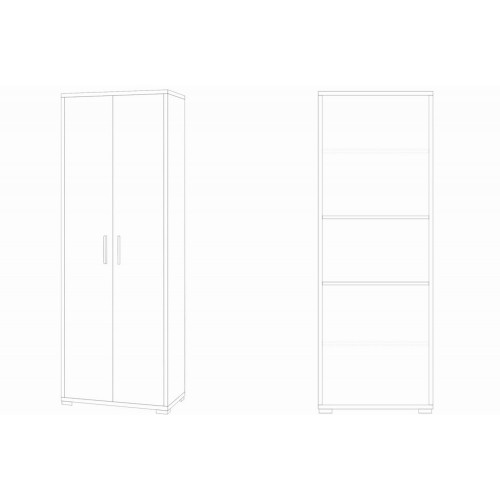 Mobile Armadio in Legno 2 Ante 200 Bianco Noce Multiuso Ufficio Camera