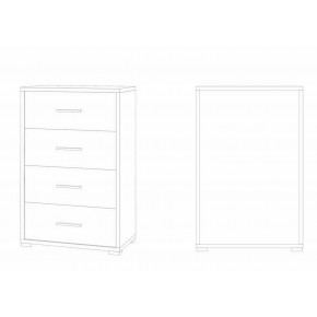Cassettiera Como Bianco Noce Mobile 4 Cassetti da Ufficio Camera Legno 2