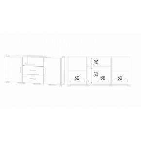 Mobile 2 Ante con 2 Cassetti Noce Nero Credenza Contenitore in Legno Tv 2