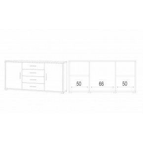 Credenza Bianco Nero Contenitore Mobile 2 Ante 4 Cassetti in Legno Tv 2