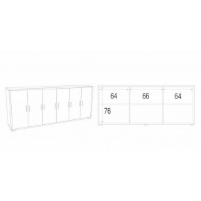 Armadio Noce Nero TV Moderno Credenza Mobile Basso 6 Ante 200 cm Legno 2