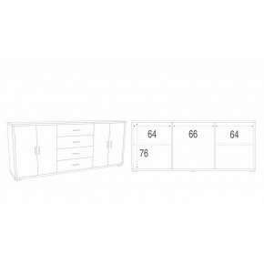 Credenza Armadio 4 Ante 4 Cassetti Noce Nero 200 cm Basso in Legno Tv 2