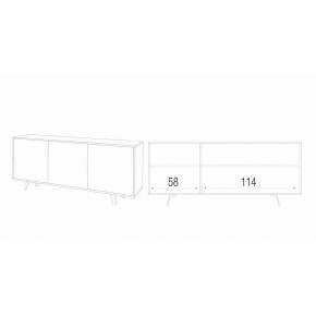 Mobile 3 Ante Nero Marmo Contenitore Buffet Armadio Soggiorno Credenza 2