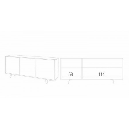 Mobile 3 Ante Nero Marmo Contenitore Buffet Armadio Soggiorno Credenza