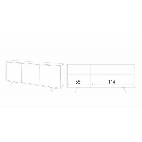 Madia Bianco Lucido Armadio 3 Ante Credenza Contenitore Buffet Soggiorno