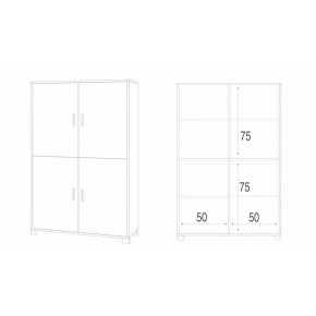 Madia Armadio Noce Bianco Lucido Mobile Credenza 4 Ante Buffet Soggiorno 2