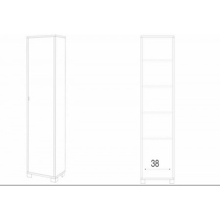 Armadio 1 Anta 190 Noce Specchio Ingresso Scarpiera Armadio Colonna Ripiani