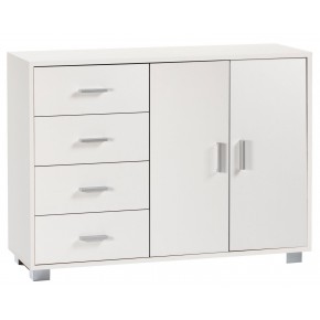 Credenza Mobile Bianco 2 Ante 4 Cassetti Madia Contenitore Soggiorno