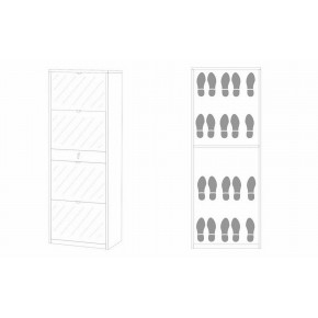 Scarpiera Slim Noce 4 Ante Ribalta Doppia con Cassetto Portascarpe Mobile 2