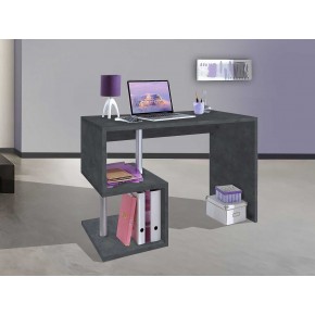 Scrivania con Ripiani Libreria Grigio 100 cm Ufficio Studio