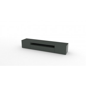 Mobile Basso Moderno Porta TV Antracite Salone con 2 Ante Ribalta Credenza 2