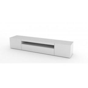 Mobile 200 Basso Bianco Moderno Porta TV Soggiorno con 2 Ante Ribalta 2