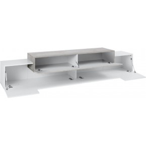 Mobile Porta TV Basso con Ante a Ribalta 240 Bianco Acero Credenza Salone 2