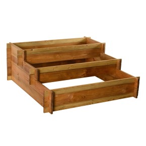Fioriera 120x120 Orto Rialzato Urbano da Balcone Giardino Aiuola Vaso in Legno 2