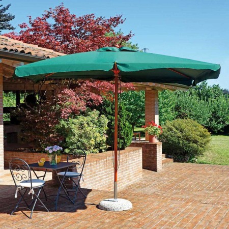 Ombrellone Rettangolare 2x3 Mt Tavolo Terrazzo Estate Giardino Verde Ombra