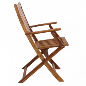 Set 2 Sedie con Braccioli Pieghevoli Poltrona in Legno di Acacia Giardino 2