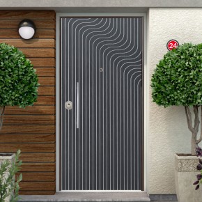 Portoncino Blindato con Pannello Flux Grigio da Esterno in Vetroresina