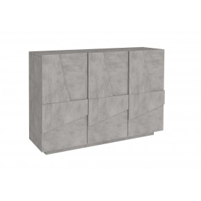 Credenza con 3 Ante Mobile Cemento Moderno per Soggiorno 120 cm Basso 2