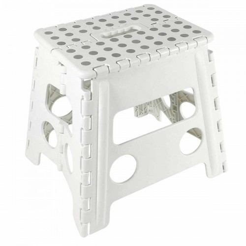 Sgabello Bianco Pieghevole Salvaspazio per la Casa Alto 32 cm in Plastica